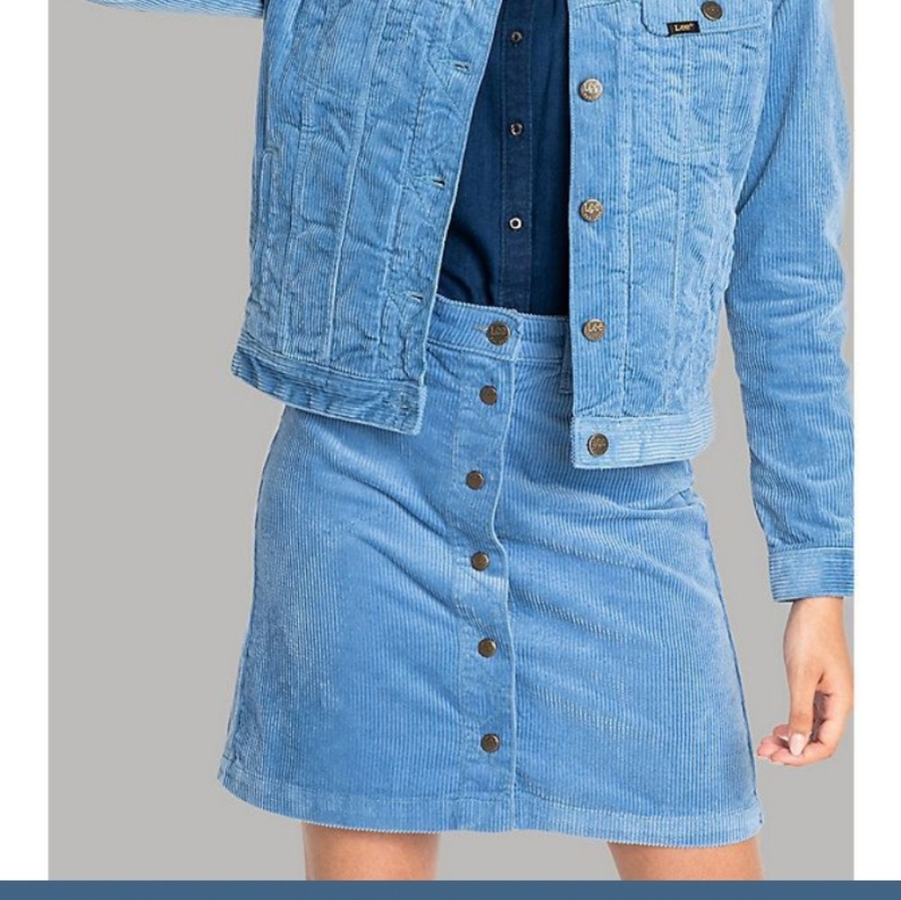 ISO Lee Corduroy A-Line Skirt frost blue